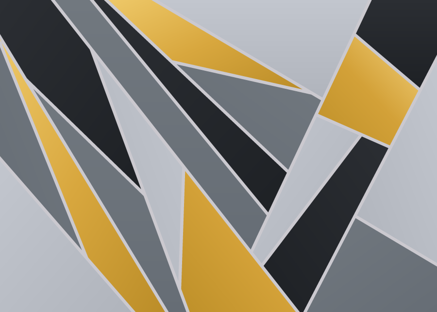 Geometric canvas, gold and grey facets